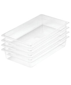 1-SOGA 100mm Clear Gastronorm GN Pan 1/1 Food Tray Storage Bundle of 4