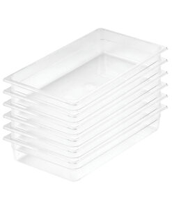 1-SOGA 100mm Clear Gastronorm GN Pan 1/1 Food Tray Storage Bundle of 6