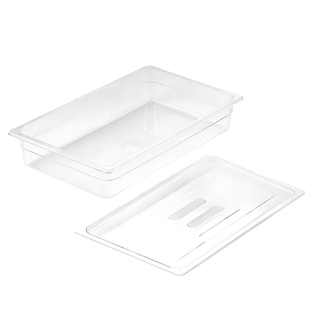 1-SOGA 100mm Clear Gastronorm GN Pan 1/1 Food Tray Storage with Lid