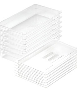 1-SOGA 100mm Clear Gastronorm GN Pan 1/1 Food Tray Storage Bundle of 6 with Lid