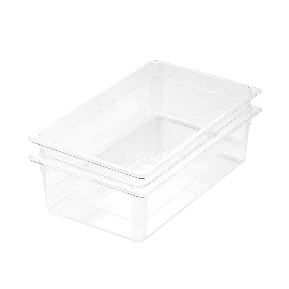 1-SOGA 150mm Clear Gastronorm GN Pan 1/1 Food Tray Storage Bundle of 2