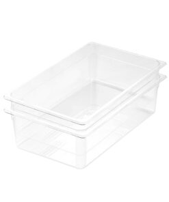 1-SOGA 150mm Clear Gastronorm GN Pan 1/1 Food Tray Storage Bundle of 2