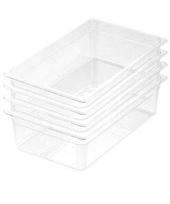1-SOGA 150mm Clear Gastronorm GN Pan 1/1 Food Tray Storage Bundle of 4