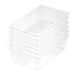 1-SOGA 150mm Clear Gastronorm GN Pan 1/1 Food Tray Storage Bundle of 6