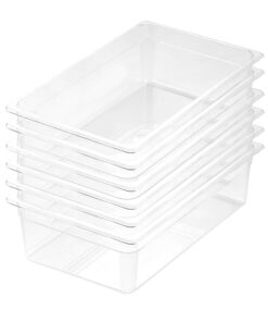 1-SOGA 150mm Clear Gastronorm GN Pan 1/1 Food Tray Storage Bundle of 6