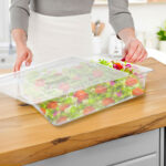 4-SOGA 150mm Clear Gastronorm GN Pan 1/1 Food Tray Storage Bundle of 2 with Lid