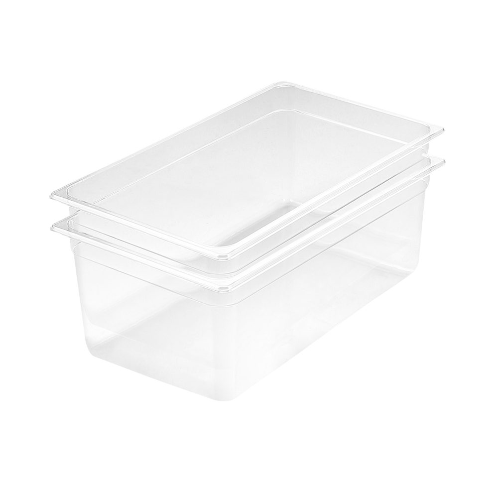 1-SOGA 200mm Clear Gastronorm GN Pan 1/1 Food Tray Storage Bundle of 2