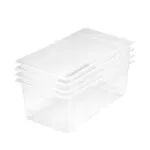 1-SOGA 200mm Clear Gastronorm GN Pan 1/1 Food Tray Storage Bundle of 4