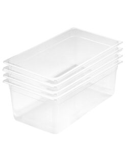 1-SOGA 200mm Clear Gastronorm GN Pan 1/1 Food Tray Storage Bundle of 4