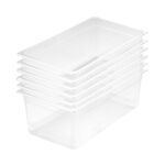 1-SOGA 200mm Clear Gastronorm GN Pan 1/1 Food Tray Storage Bundle of 6