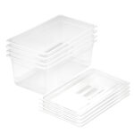 1-SOGA 200mm Clear Gastronorm GN Pan 1/1 Food Tray Storage Bundle of 4 with Lid