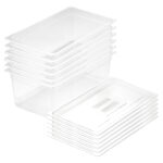 1-SOGA 200mm Clear Gastronorm GN Pan 1/1 Food Tray Storage Bundle of 6 with Lid