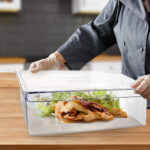 6-SOGA 200mm Clear Gastronorm GN Pan 1/1 Food Tray Storage Bundle of 6 with Lid