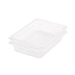 1-SOGA 65mm Clear Gastronorm GN Pan 1/2 Food Tray Storage Bundle of 2