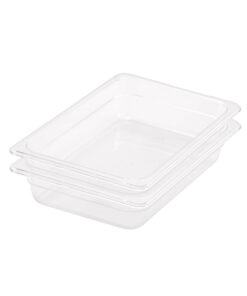 1-SOGA 65mm Clear Gastronorm GN Pan 1/2 Food Tray Storage Bundle of 2