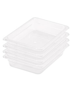 1-SOGA 65mm Clear Gastronorm GN Pan 1/2 Food Tray Storage Bundle of 4