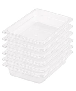 1-SOGA 65mm Clear Gastronorm GN Pan 1/2 Food Tray Storage Bundle of 6