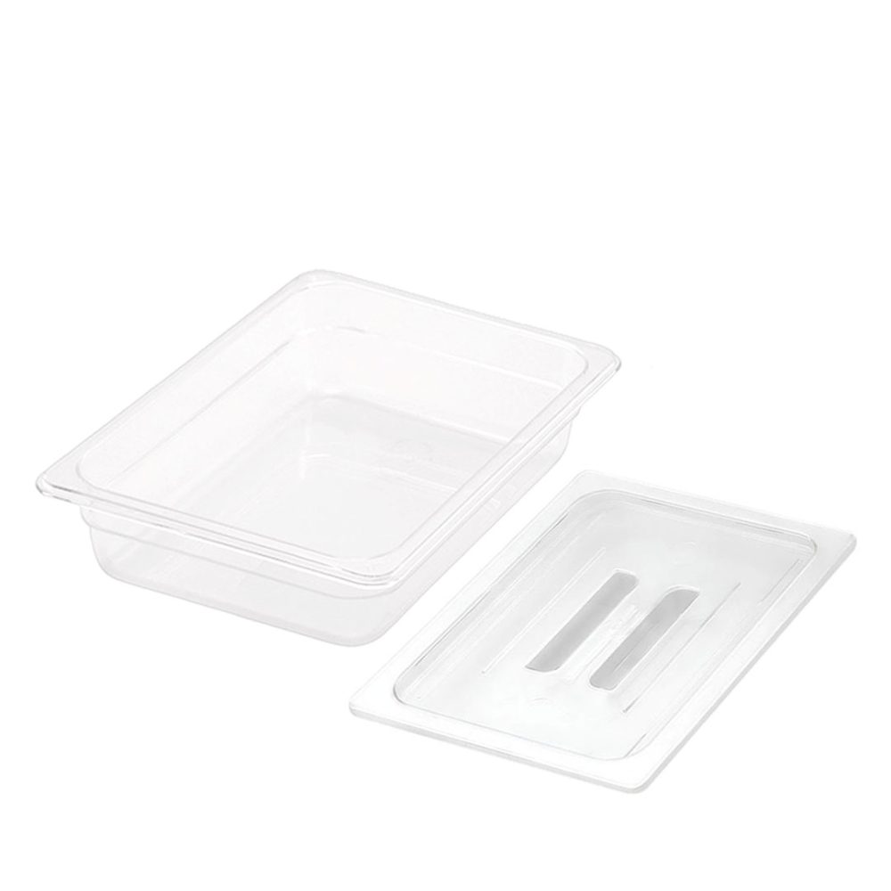 1-SOGA 65mm Clear Gastronorm GN Pan 1/2 Food Tray Storage with Lid
