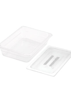 1-SOGA 65mm Clear Gastronorm GN Pan 1/2 Food Tray Storage with Lid