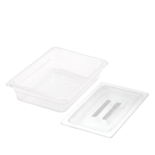 1-SOGA 65mm Clear Gastronorm GN Pan 1/2 Food Tray Storage with Lid