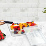 3-SOGA 65mm Clear Gastronorm GN Pan 1/2 Food Tray Storage Bundle of 2 with Lid