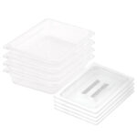 1-SOGA 65mm Clear Gastronorm GN Pan 1/2 Food Tray Storage Bundle of 4 with Lid
