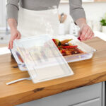 6-SOGA 65mm Clear Gastronorm GN Pan 1/2 Food Tray Storage Bundle of 4 with Lid