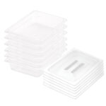 1-SOGA 65mm Clear Gastronorm GN Pan 1/2 Food Tray Storage Bundle of 6 with Lid