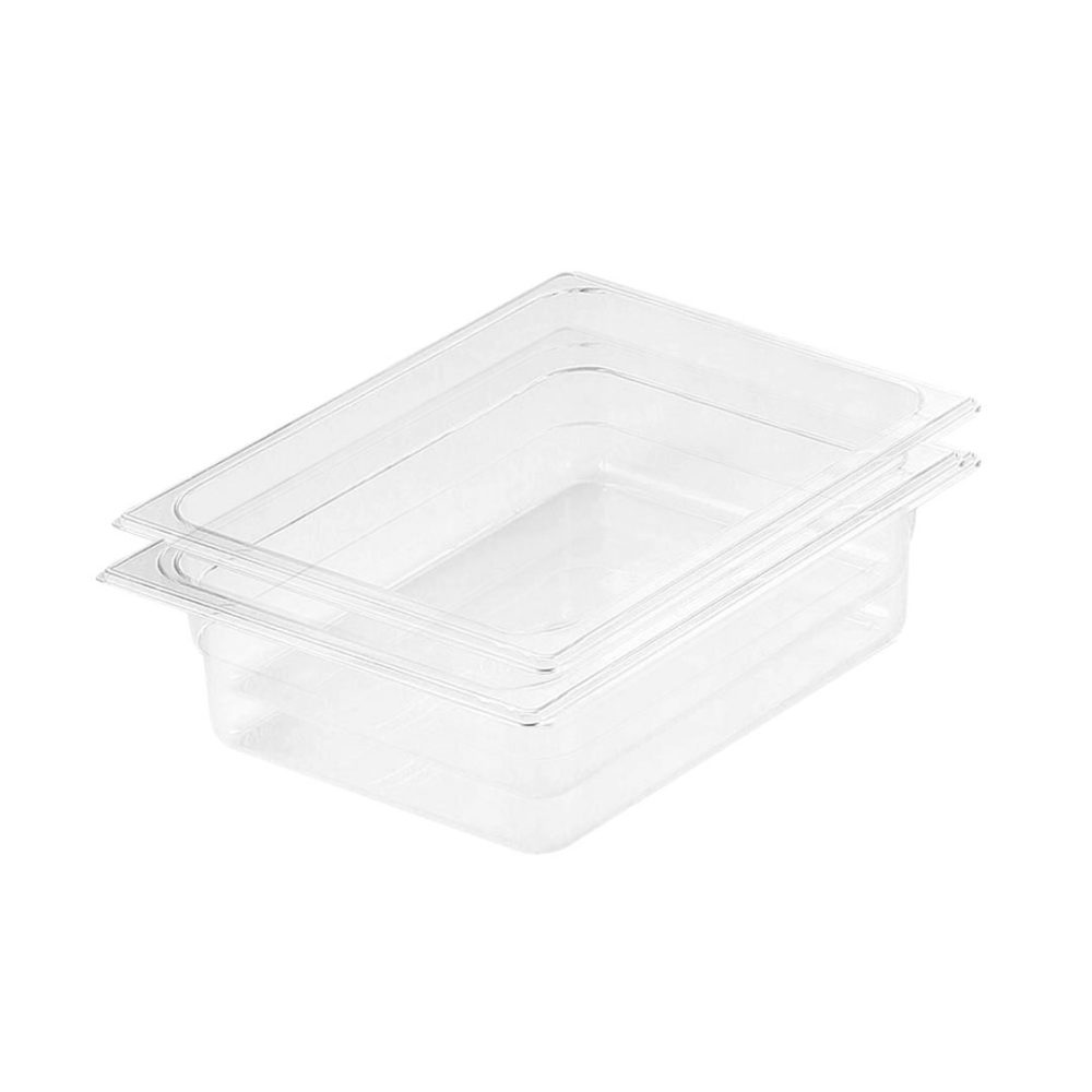 1-SOGA 100mm Clear Gastronorm GN Pan 1/2 Food Tray Storage Bundle of 2