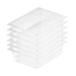 1-SOGA 100mm Clear Gastronorm GN Pan 1/2 Food Tray Storage Bundle of 6