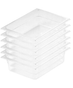 1-SOGA 100mm Clear Gastronorm GN Pan 1/2 Food Tray Storage Bundle of 6