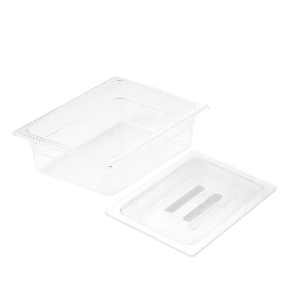 1-SOGA 100mm Clear Gastronorm GN Pan 1/2 Food Tray Storage with Lid