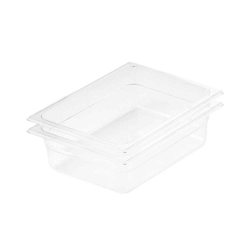 1-SOGA 150mm Clear Gastronorm GN Pan 1/2 Food Tray Storage Bundle of 2