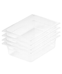 1-SOGA 150mm Clear Gastronorm GN Pan 1/2 Food Tray Storage Bundle of 4