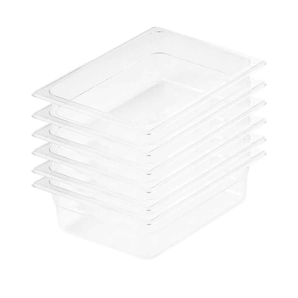 1-SOGA 150mm Clear Gastronorm GN Pan 1/2 Food Tray Storage Bundle of 6
