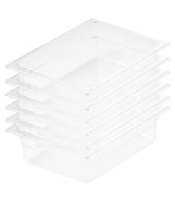1-SOGA 150mm Clear Gastronorm GN Pan 1/2 Food Tray Storage Bundle of 6