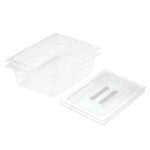 1-SOGA 150mm Clear Gastronorm GN Pan 1/2 Food Tray Storage Bundle of 2 with Lid