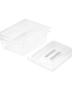 1-SOGA 150mm Clear Gastronorm GN Pan 1/2 Food Tray Storage Bundle of 2 with Lid
