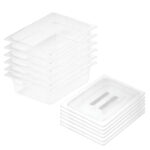 1-SOGA 150mm Clear Gastronorm GN Pan 1/2 Food Tray Storage Bundle of 6 with Lid