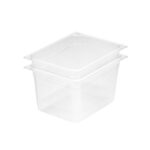 1-SOGA 200mm Clear Gastronorm GN Pan 1/2 Food Tray Storage Bundle of 2