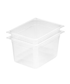 1-SOGA 200mm Clear Gastronorm GN Pan 1/2 Food Tray Storage Bundle of 2