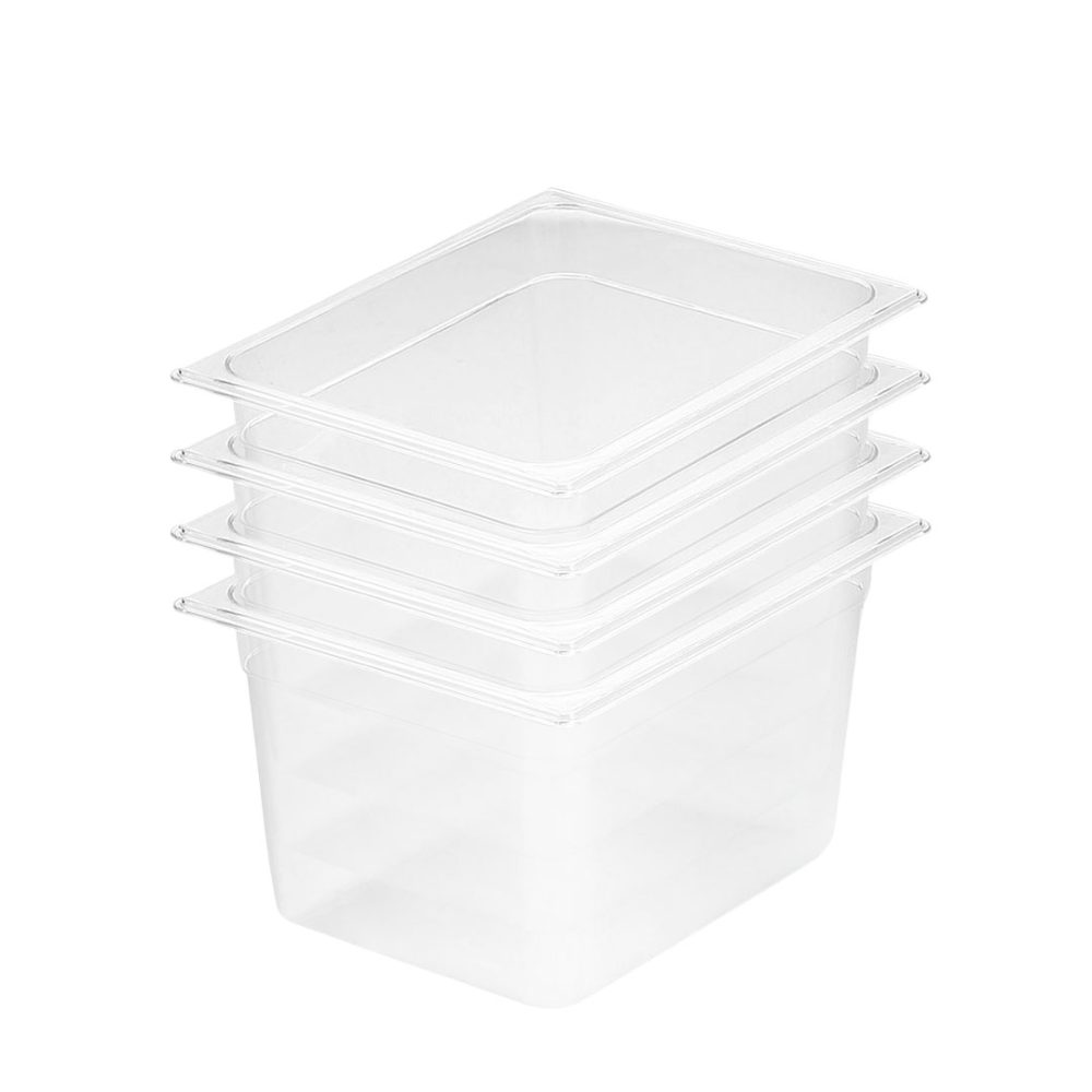 1-SOGA 200mm Clear Gastronorm GN Pan 1/2 Food Tray Storage Bundle of 4