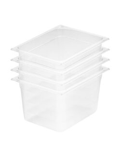 1-SOGA 200mm Clear Gastronorm GN Pan 1/2 Food Tray Storage Bundle of 4