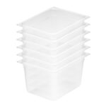 1-SOGA 200mm Clear Gastronorm GN Pan 1/2 Food Tray Storage Bundle of 6