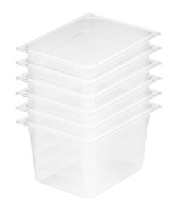 1-SOGA 200mm Clear Gastronorm GN Pan 1/2 Food Tray Storage Bundle of 6