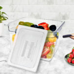 4-SOGA 200mm Clear Gastronorm GN Pan 1/2 Food Tray Storage with Lid