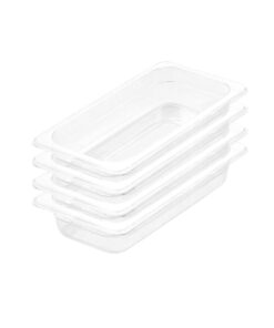 1-SOGA 65mm Clear Gastronorm GN Pan 1/3 Food Tray Storage Bundle of 4