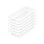 1-SOGA 65mm Clear Gastronorm GN Pan 1/3 Food Tray Storage Bundle of 6