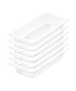 1-SOGA 65mm Clear Gastronorm GN Pan 1/3 Food Tray Storage Bundle of 6