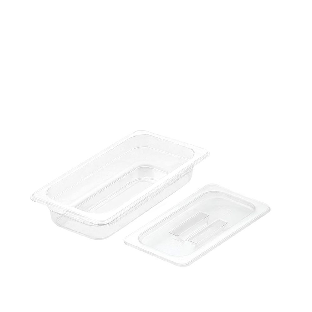 1-SOGA 65mm Clear Gastronorm GN Pan 1/3 Food Tray Storage with Lid